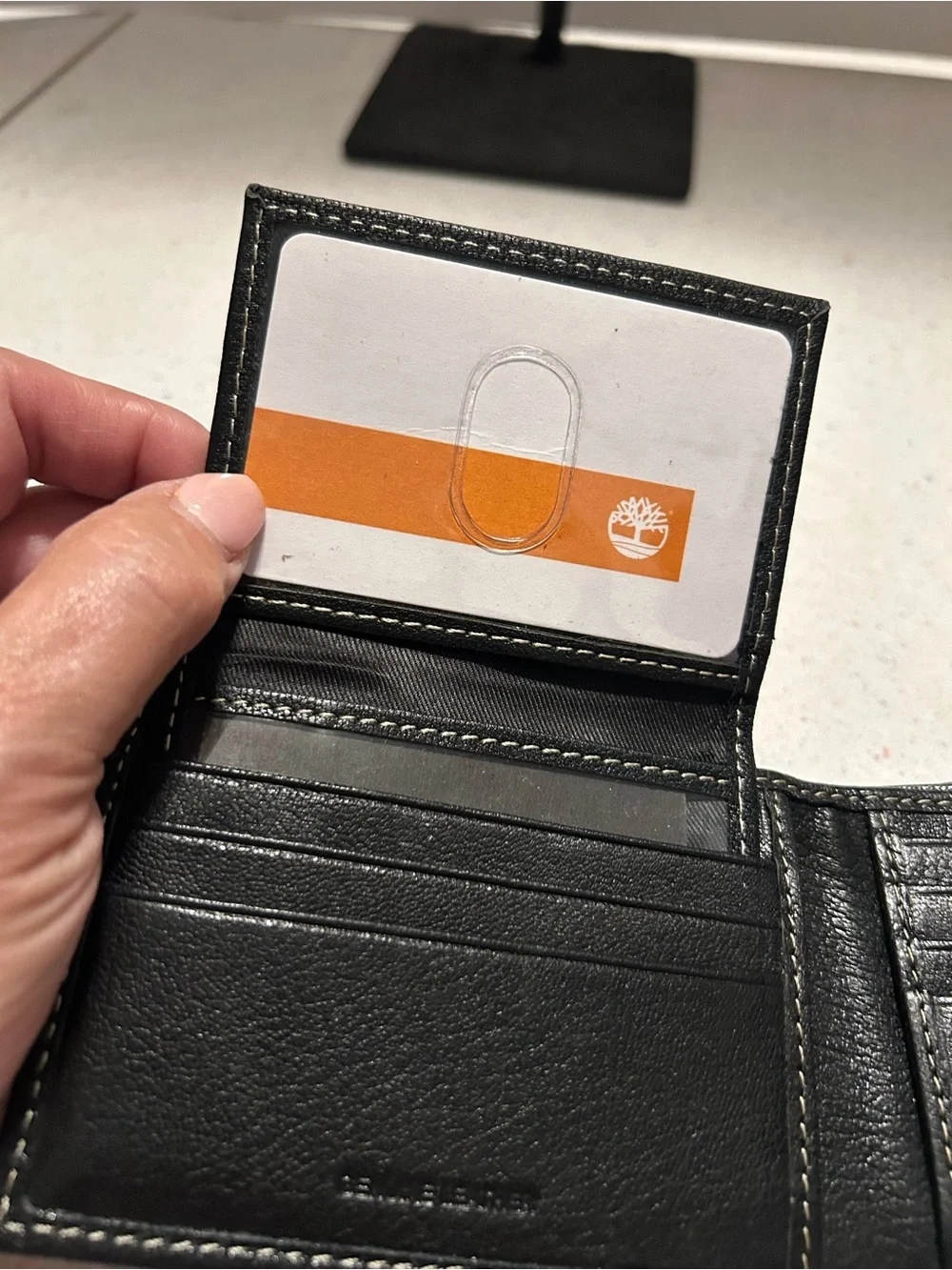 Timberland Black Leather Slim Bi-Fold Wallet